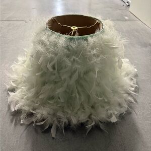 Feathered Lampshade in White